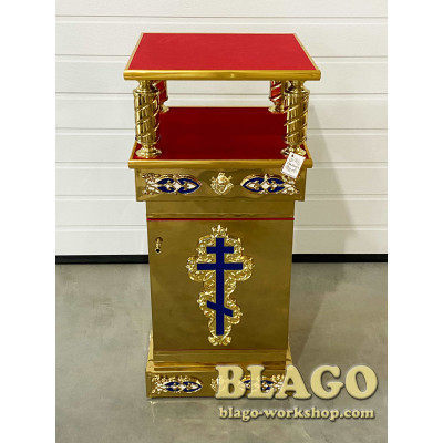 Підставка під ковчег металева, з дверцятами та литими накладками, 42х42х92 см