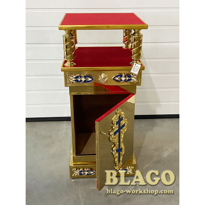 Підставка під ковчег металева, з дверцятами та литими накладками, 42х42х92 см