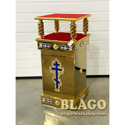 Підставка під ковчег металева, з дверцятами та литими накладками, 42х42х92 см