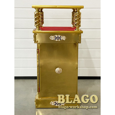 Підставка під ковчег металева, з дверцятами та литими накладками, 42х42х92 см