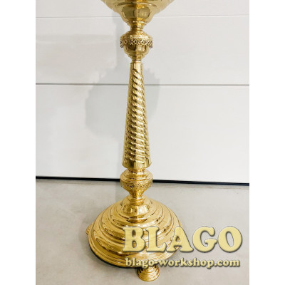Candlestick for 42 candles and 1 lampada, brass, 150cm