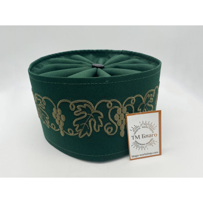 Скуфія Грецька Мяка льон + габардин зелена (з вишивкою)