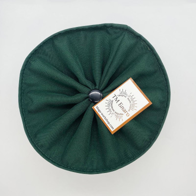 Скуфія Грецька Мяка льон + габардин зелена (з вишивкою)