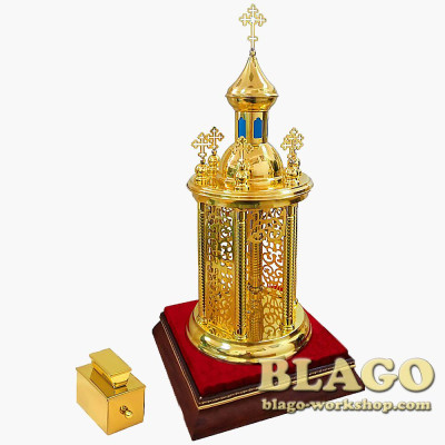 Дарохранительниця латунна "Семикупольна", 25х25х60 см