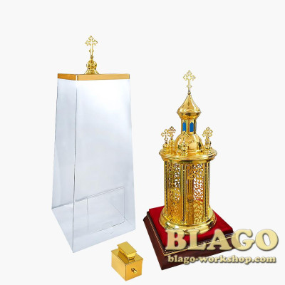 Дарохранительниця латунна "Семикупольна", 25х25х60 см