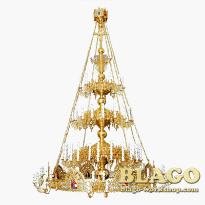 Панікадило 3-ярусне на 54 свічки з хоросо на 32 свічки №47