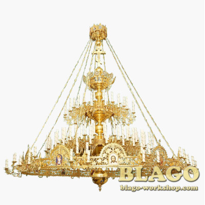Chandelier No 60, 2-tiered, 117 candles with choros with 48 candles