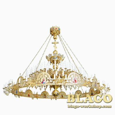 Chandelier No 56, 1-tiered, 84 candles, with choros of 48 candles