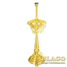 Підсвічник на 35 свічок 1 лампаду латунний з литвом