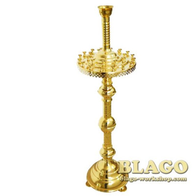 Підсвічник дитячий на 26 свічок 1 лампаду латунний