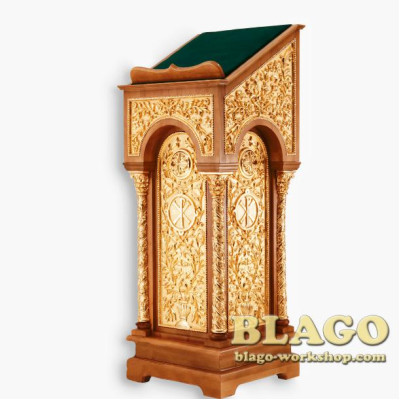 Аналой дерев'яний 45х45х130 см із золоченими елементами