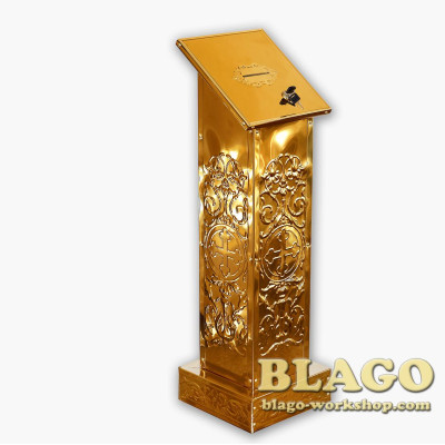 Church donation boxes and coinage, 30х33х95 cm