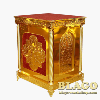 Жертовник металевий з чеканкою на литих ніжках, 75х85х105 см