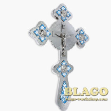 Хрест напрестольний фігурний нікель, 20х32,5 см