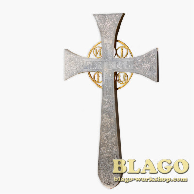 Хрест напрестольний мальтійський нікель, позолота 18,5х1,2х31,5 см