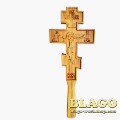 Хрест дерев’яний, різьблений №632, 8х0,5х23 см