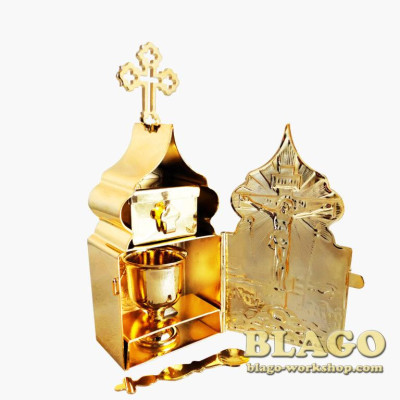 Дароносица латунная, 6х13,5 см