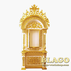 Кіот білий дерев'яний великий з рамкою під ікону, 120х40х300 см