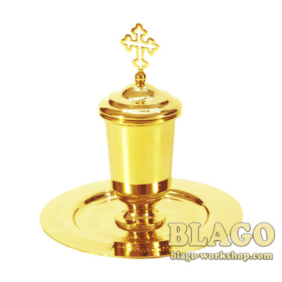 Флакон для єлею позолочений (єлейниця), 17х15 см