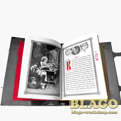 Gospel in nickel cover on velvet, gold plated (Ukrainian language)