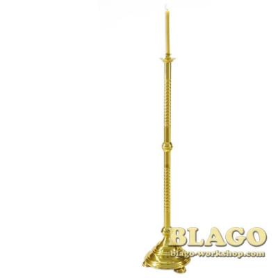 Підсвічник виносний латунний на 1 свічку, низький