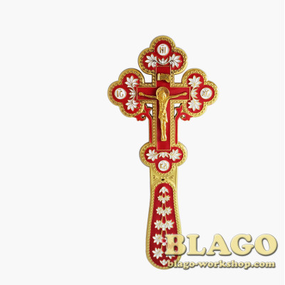 Altar cross with enamel, bilateral, (Greece), 7,5х0,6х17 cm