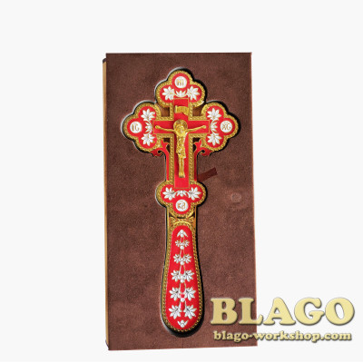 Altar cross with enamel, bilateral, (Greece), 7,5х0,6х17 cm