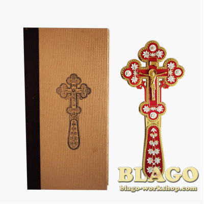 Altar cross with enamel, bilateral, (Greece), 10х0,6х22,5 cm