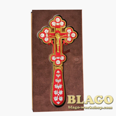 Altar cross with enamel, bilateral, (Greece), 10х0,6х22,5 cm