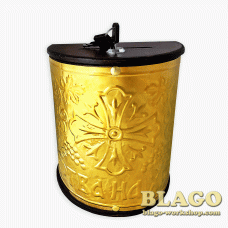 Church donation boxe semicircular with embossing, 19x11x22 сm
