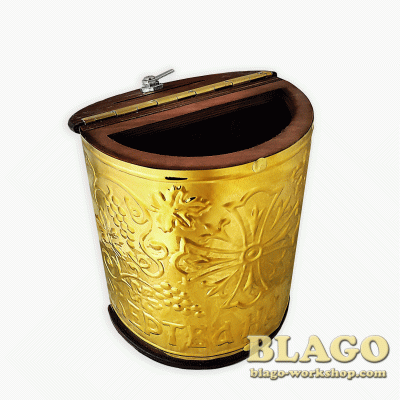 Карнавка настільна напівкругла металева з чеканкою, 19x11x22 см Карнавка настільна напівкругла металева з чеканкою, 19x11x22 см