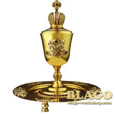 Чаша з тарілкою латунна позолочена для Єлеопомазання Корона