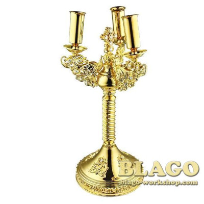 Трикирій латунний позолочений