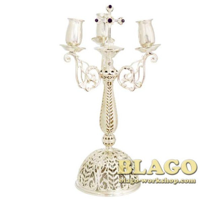 Трикирій латунний посріблений