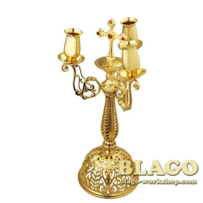 Трикирій латунний позолочений 0930лп