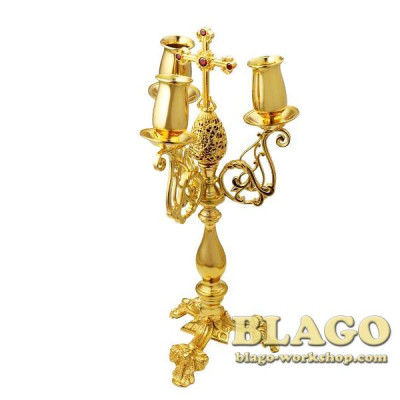 Трикирій латунний позолочений 0964лп