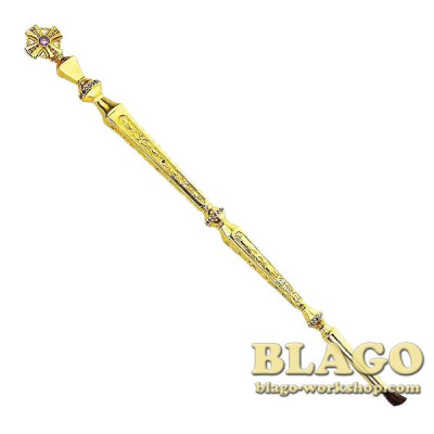 Стрючица латунная, с камнями, большая, 21 см