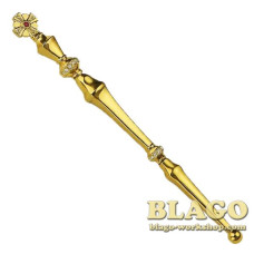 Anointing brush gold-plated with stones, 7 cm