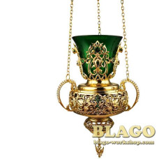 Лампада підвісна латунна позолочена