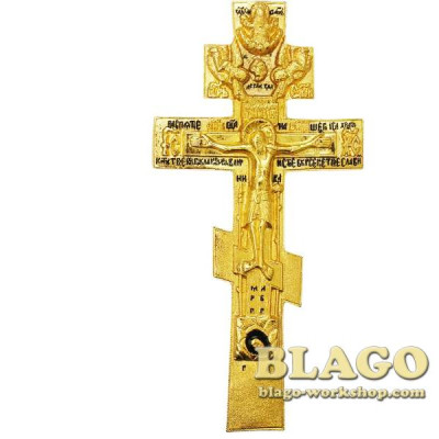 Хрест требний латунний позолочений з емалью