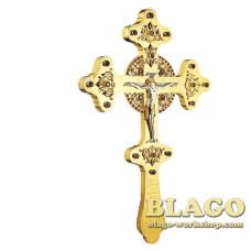 Хрест напрестольний латунний з вставками