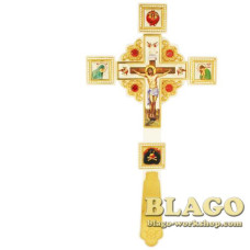 Хрест напрестольний латунний з акрилом позолочений 2.7.1272лпч
