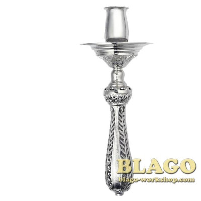 Підсвічник (односвічник) в руку латунний посріблений