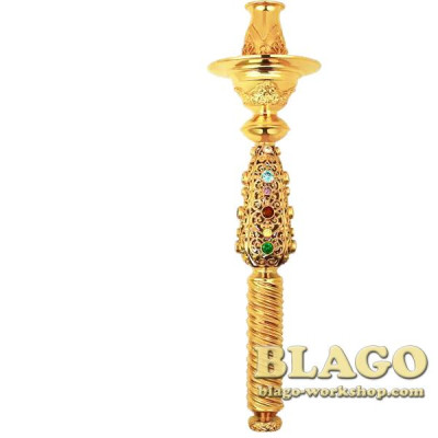 Підсвічник (односвічник) в руку латунний позолочений