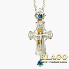 Хрест латунний з вставками та ланцюжком 0089л^1л