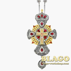 Хрест срібний з фініфтю та ланцюжком 0091-1^48