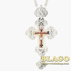 Хрест латунний з принтом та ланцюжком 0128л-2^1л