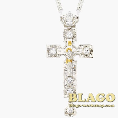 Хрест латунний з вставками 0142л^1л