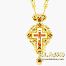 Хрест латунний з вставками та ланцюжком 0149лп-2^35лп
