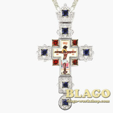 Хрест латунний з принтом та ланцюжком 0155л-2^1л